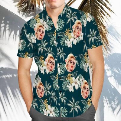 Lady Gaga Floral Pattern Hawaiian Shirt