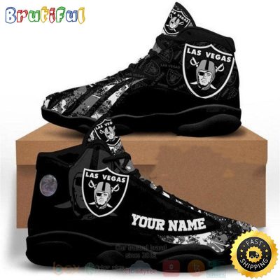 Las Vegas Raiders Nfl Custom Name Air Jordan 13 Shoes