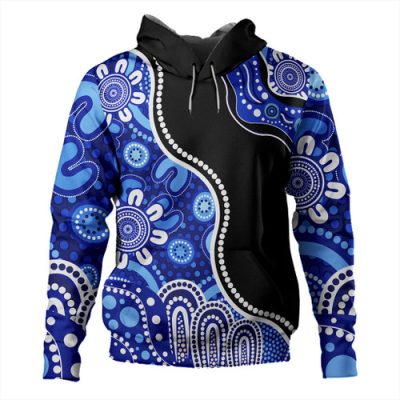 Australia Hoodie Aboriginal Dot Painting Blue