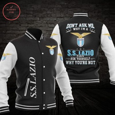 SS Lazio Black White Baseball Jacket