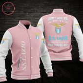 SS Lazio Pink White Baseball Jacket