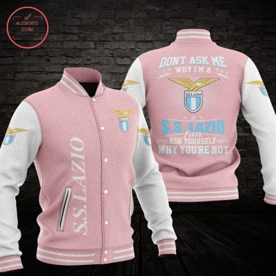 SS Lazio Pink White Baseball Jacket