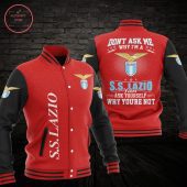 SS Lazio Red Black Baseball Jacket