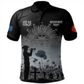 Australia Anzac Day Polo Shirt - Lest We Forget Black Polo Shirt