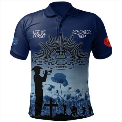 Australia Anzac Day Polo Shirt - Lest We Forget Blue Polo Shirt