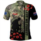 Australia Polo Shirt Lest We Forget Military Camouflage Simple Style