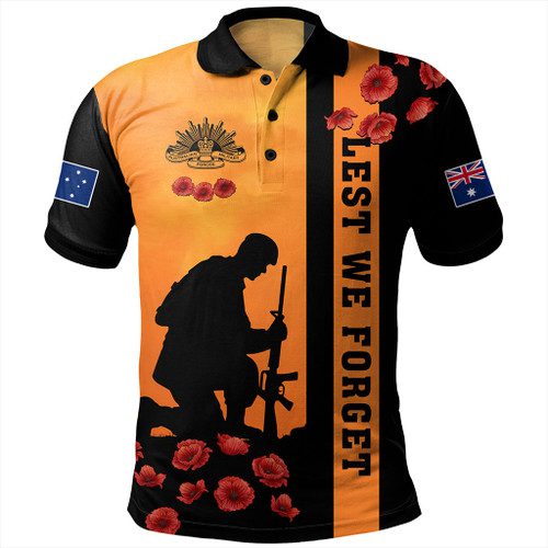 Australia Polo Shirt Lest We Forget Sunset Simple Style Australia Polo Shirt Lest We Forget Sunset Simple Style