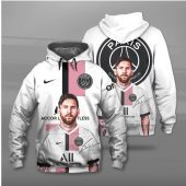 Paris Saint-Germain FC White Messi Pullover Hoodie