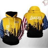 NBA Los Angeles Lakers US Flag Pullover Hoodie