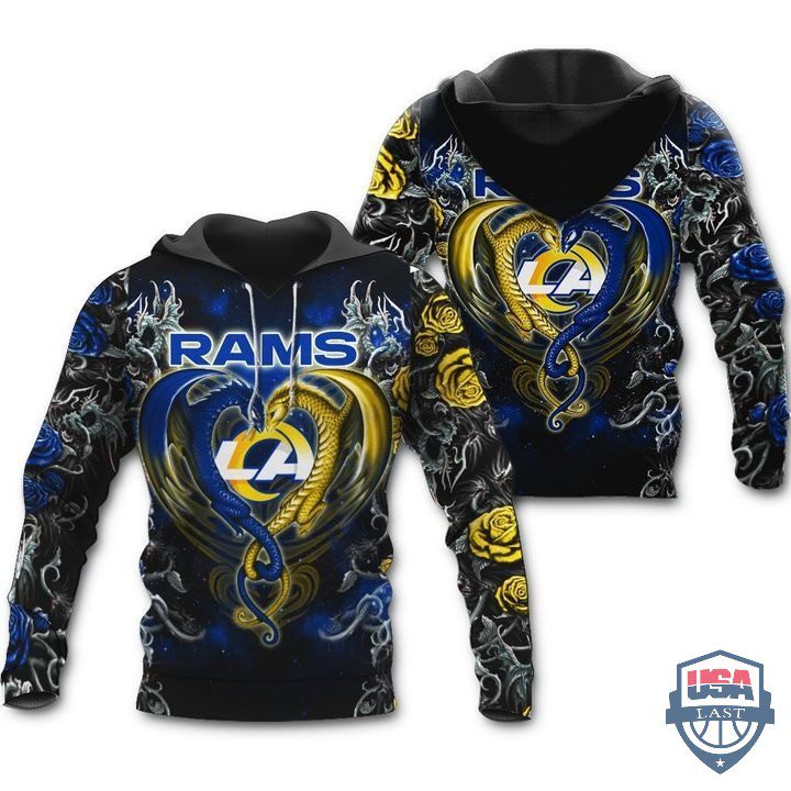 NFL Los Angeles Rams Dragon Pullover Hoodie NFL Los Angeles Rams Dragon Pullover Hoodie