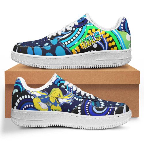 Parramatta Eels Low Top Sneakers F1 - Indigenous Mighty Parra With Aussie Culture Parramatta Eels Low Top Sneakers F1 - Indigenous Mighty Parra With Aussie Culture