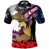 Manly Warringah Sea Eagles Polo Shirt United In Spirit Anzac Day Tribute