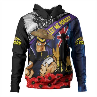 Melbourne Storm Hoodie United In Spirit Anzac Day Tribute