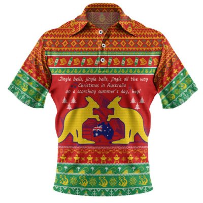 Australian Christmas Carol Christmas Polo Shirt - Jingle Bells Ugly Style Polo Shirt