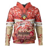 Redcliffe Dolphins Hoodie Custom Naidoc Keep the Fire Burning! Blak, Loud & Proud Home Jersey