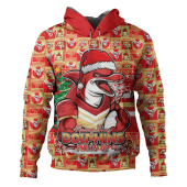 Redcliffe Dolphins Hoodie Merry Ugly Christmas Comic Style