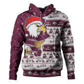 Manly Warringah Sea Eagles Hoodie Merry Christmas Our Beloved Team Scratch Style