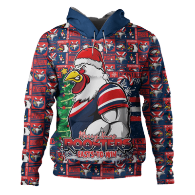 Sydney Roosters Hoodie Merry Ugly Christmas Comic Style
