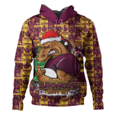 Brisbane Broncos Hoodie Merry Ugly Christmas Comic Style