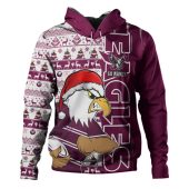 Manly Warringah Sea Eagles Hoodie Merry Ugly Xmas Nordic Pattern Style