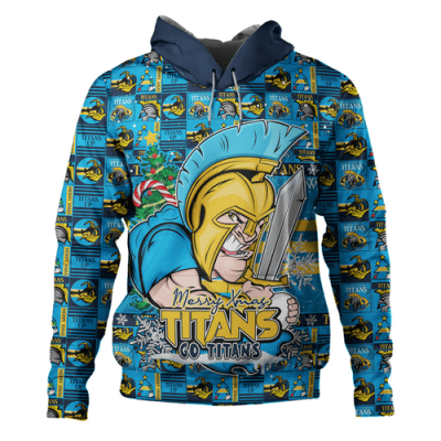 Gold Coast Titans Hoodie Merry Ugly Christmas Comic Style