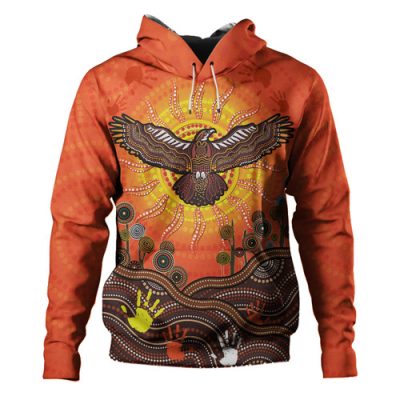 Australia Hoodie Indigenous Flying Eagle With Aboriginal Dot Art
