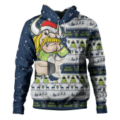 Canberra Raiders Hoodie Merry Christmas Our Beloved Team Scratch Style