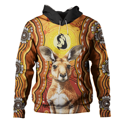 Australia Hoodie Aboriginal Kangaroo Dreaming With Dot Art