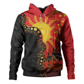 Australia Hoodie Indigenous Dot Painting Inspired By The Aboriginal Flag