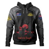 Australia Anzac Day Custom Hoodie - Remembrance Day Lest We Forget Special Black Hoodie