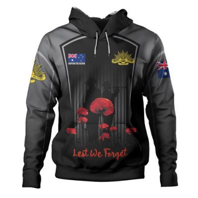 Australia Anzac Day Custom Hoodie - Remembrance Day Lest We Forget Special Black Hoodie