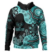 Australia Hoodie Custom Aboriginal Indigenous Dot Painting Turquoise