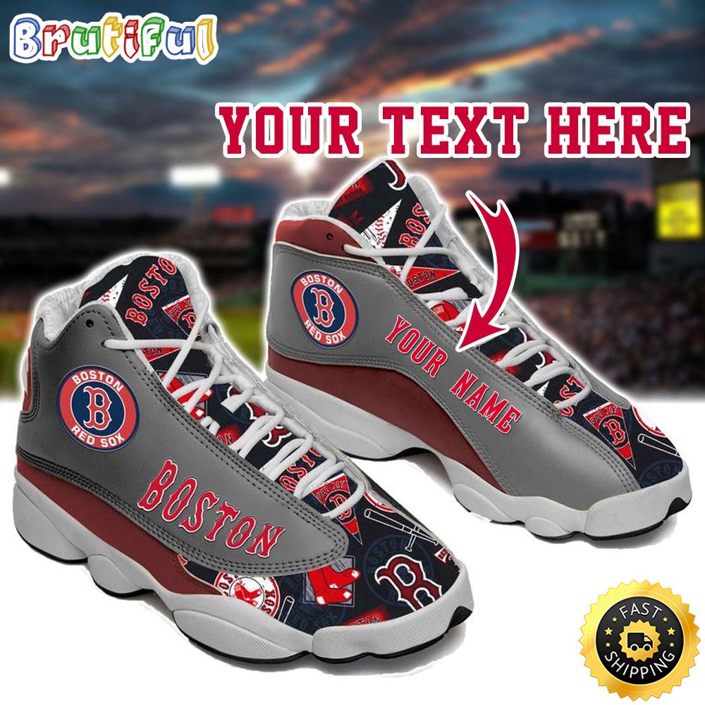 MLB Boston Red Sox Custom Name Air Jordan 13 Shoes V1 MLB Boston Red Sox Custom Name Air Jordan 13 Shoes V1
