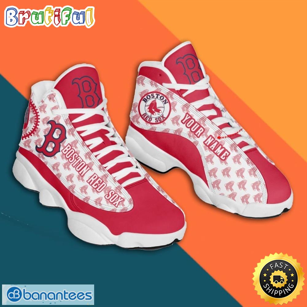MLB Boston Red Sox Custom Name Logo Air Jordan 13 Shoes MLB Boston Red Sox Custom Name Logo Air Jordan 13 Shoes