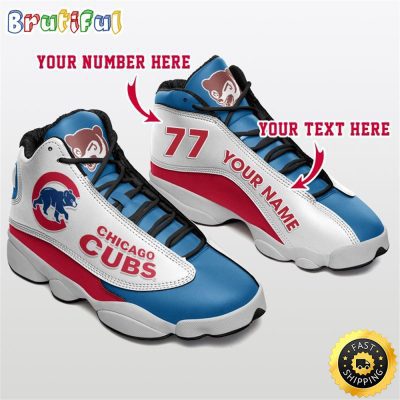 MLB Chicago Cubs Custom Name Number Air Jordan 13 Shoes V4