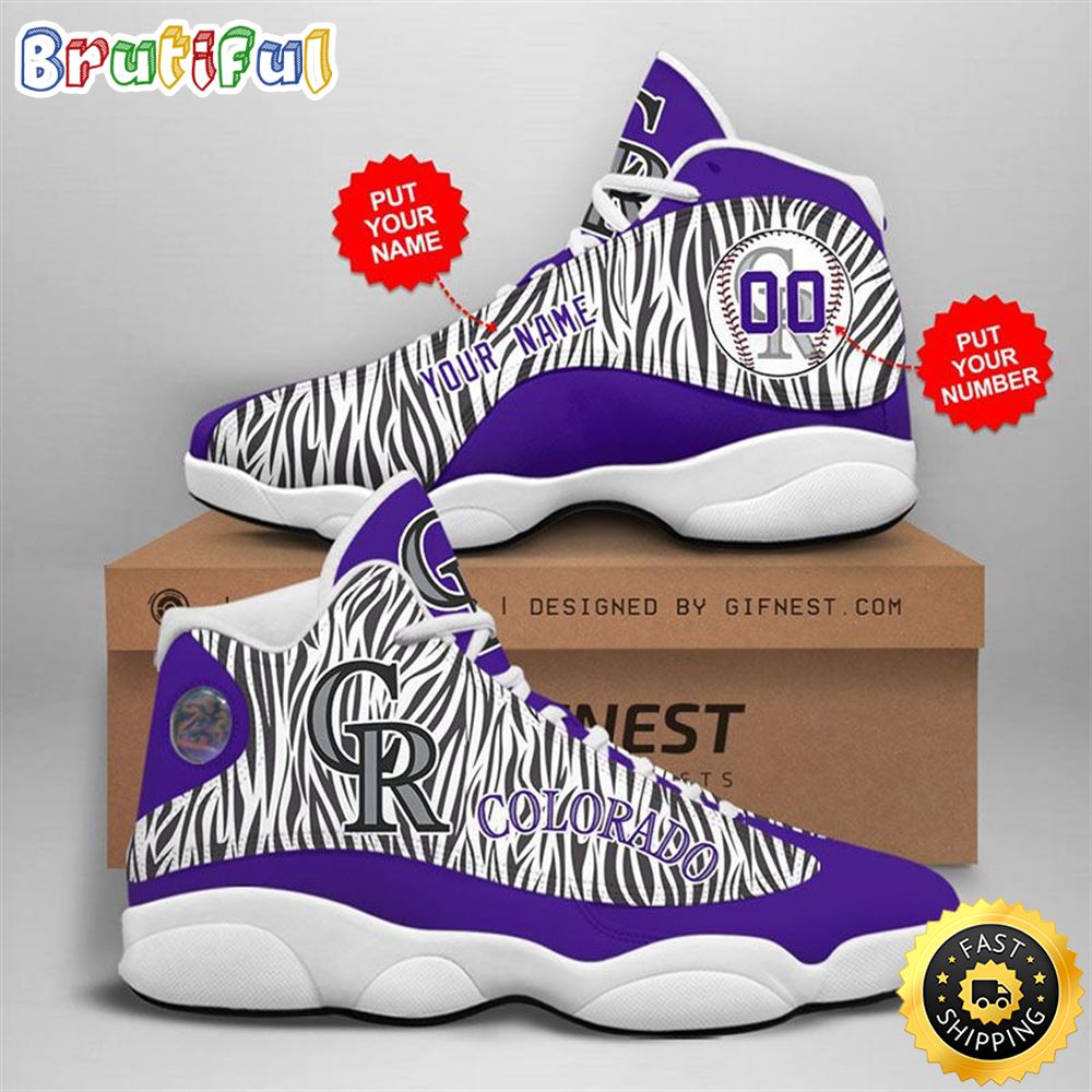 MLB Colorado Rockies Custom Name Number Air Jordan 13 Shoes V4 MLB Colorado Rockies Custom Name Number Air Jordan 13 Shoes V4
