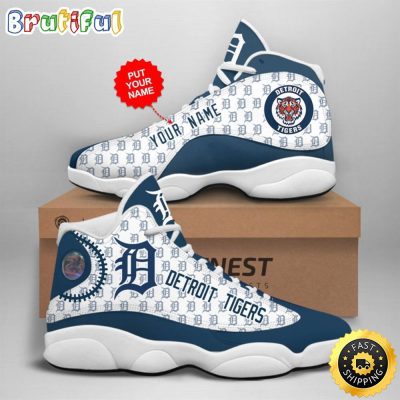 MLB Detroit Tigers Custom Name Air Jordan 13 Shoes V2