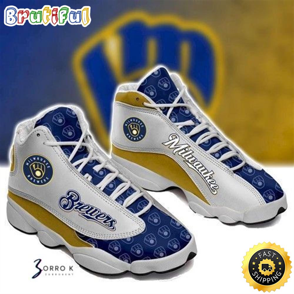MLB Milwaukee Brewers Air Jordan 13 Shoes V1 MLB Milwaukee Brewers Air Jordan 13 Shoes V1