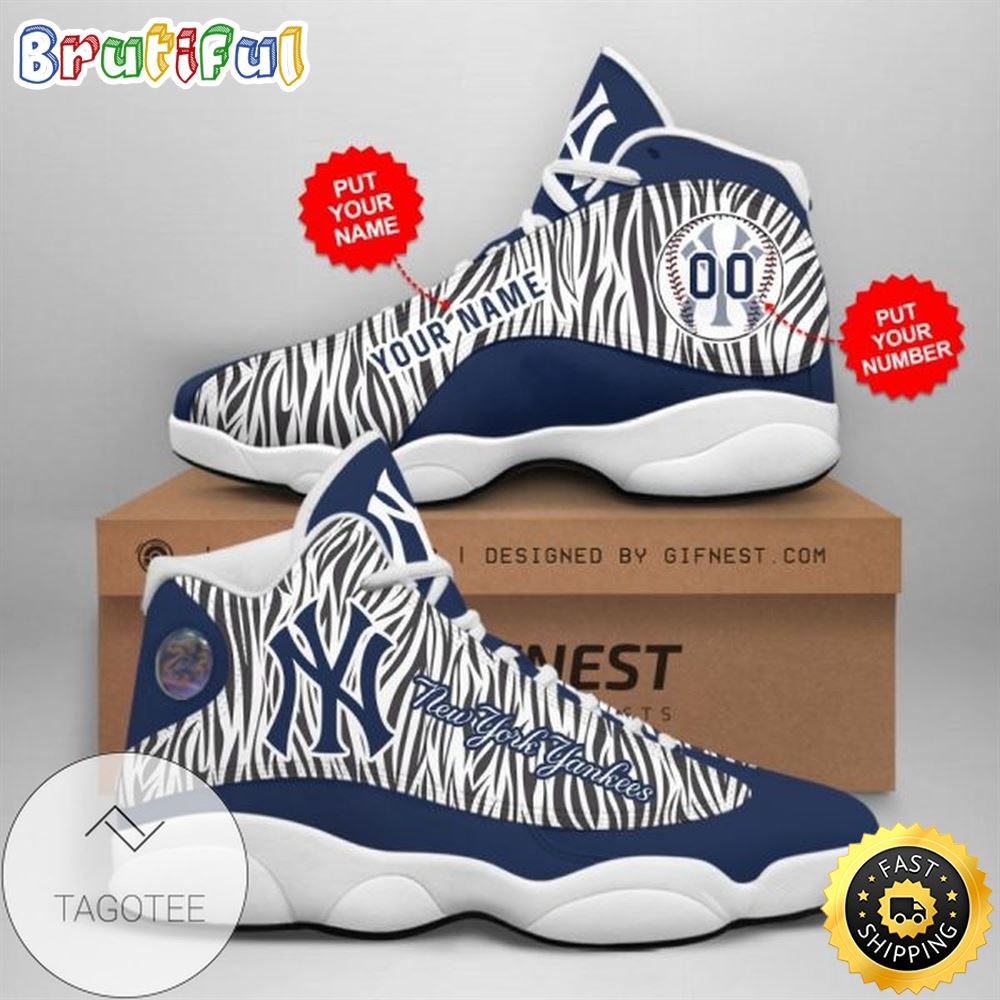 MLB New York Yankees Custom Name Number Air Jordan 13 Shoes V1 MLB New York Yankees Custom Name Number Air Jordan 13 Shoes V1