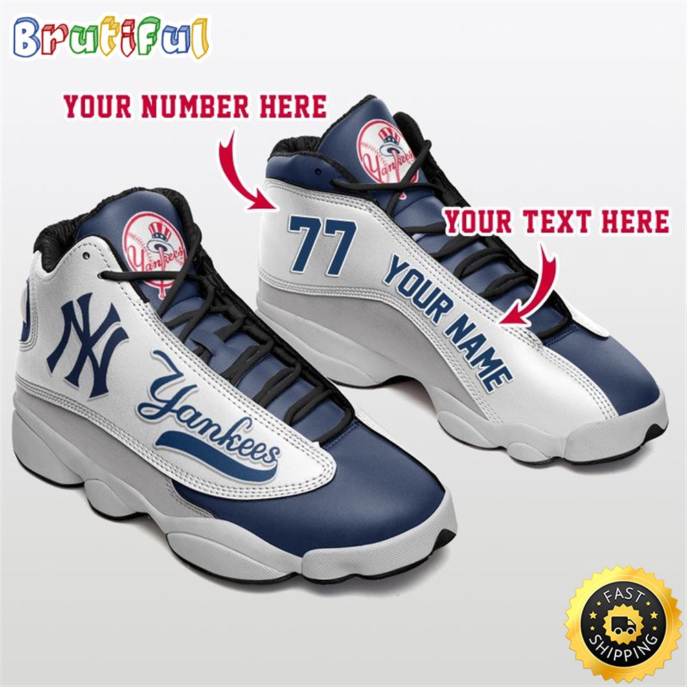 MLB New York Yankees Custom Name Number Air Jordan 13 Shoes V7 MLB New York Yankees Custom Name Number Air Jordan 13 Shoes V7