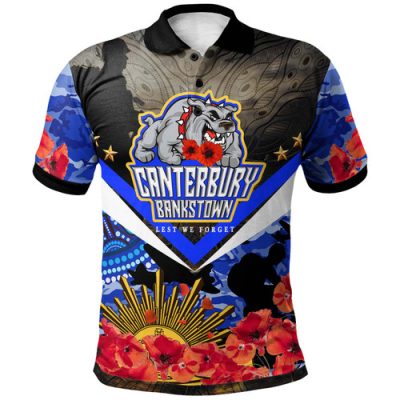 Australia Sydney Anzac Custom Polo Shirt - Poppies Rabbits and Aboriginal Inspired Polo Shirt
