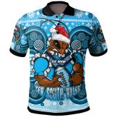 Cockroaches  Christmas Polo Shirt - Custom NSW Blues Cockroaches Mascot Aboriginal Inspired Christmas Polo Shirt