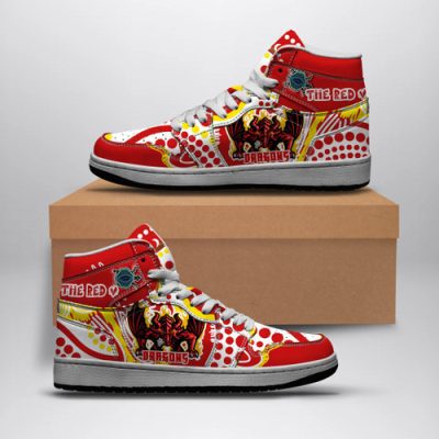 St. George Illawarra Dragons High Top Air Jordan 1 High |RED V With Indigenous Culture Culture High Top Basketball Shoes