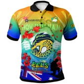 Parramatta Eels Polo Shirt - Custom Parramatta Eels Remembrance Day And Poppies Polo Shirt
