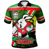 South Sydney Rabbitohs Custom Polo Shirt - Aboriginal Inspired Traditional Patterns with Torres Strait
