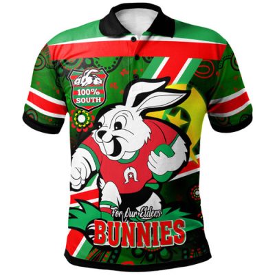 South Sydney Rabbitohs Custom Polo Shirt - Aboriginal Inspired Traditional Patterns with Torres Strait