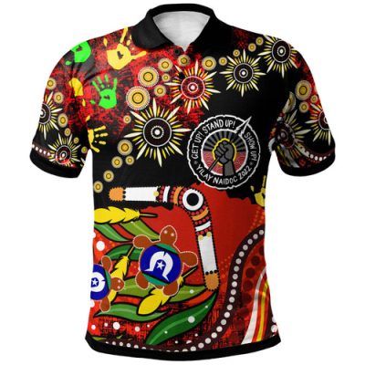 Australia Naidoc Week Polo Shirt - Naidoc Week Sorry Day Indigenous Aboriginal Inspired Culture Turtle and Boomerang Polo Shirt