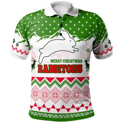 South Sydney Rabbitohs Polo Shirt - Custom Super Bunnies Aboriginal Inspired Polo Shirt