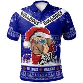 Canterbury-Bankstown Bulldogs Christmas Polo Shirt - Custom Canterbury-Bankstown Bulldogs Ugly Christmas And Aboriginal Inspired Patterns Polo Shirt