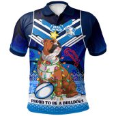 Canterbury-Bankstown Bulldogs Christmas Polo Shirt - Custom Canterbury-Bankstown Bulldogs Ugly Christmas And Aboriginal Inspired Patterns Polo Shirt